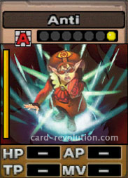 The Anti CARD costs one attack point to set. Its range is any square. Its Left Color is yellow.