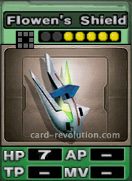 The Flowen's Shield has 7 Hit Points. It costs 5 attack points to set.